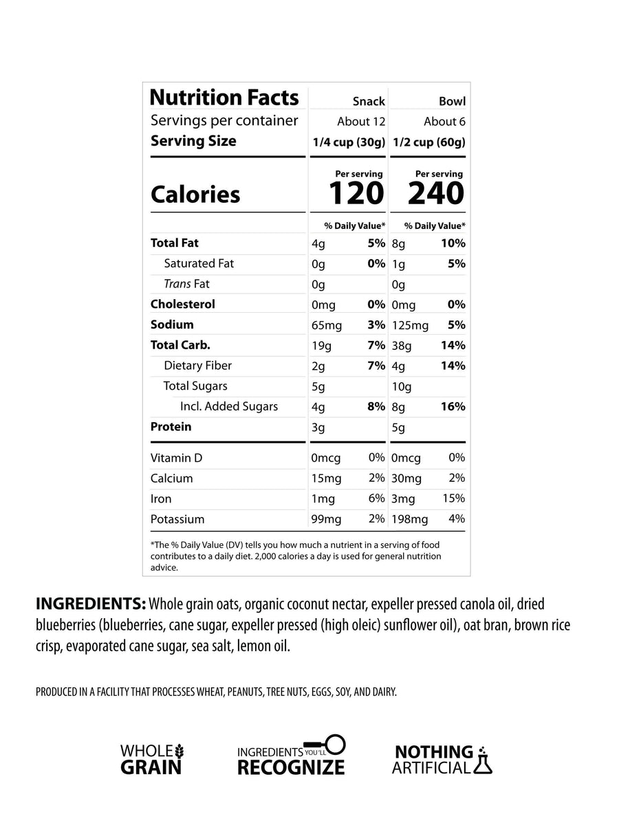 Granola Lemon Blueberry 6.99 per bag Erin Baker's®