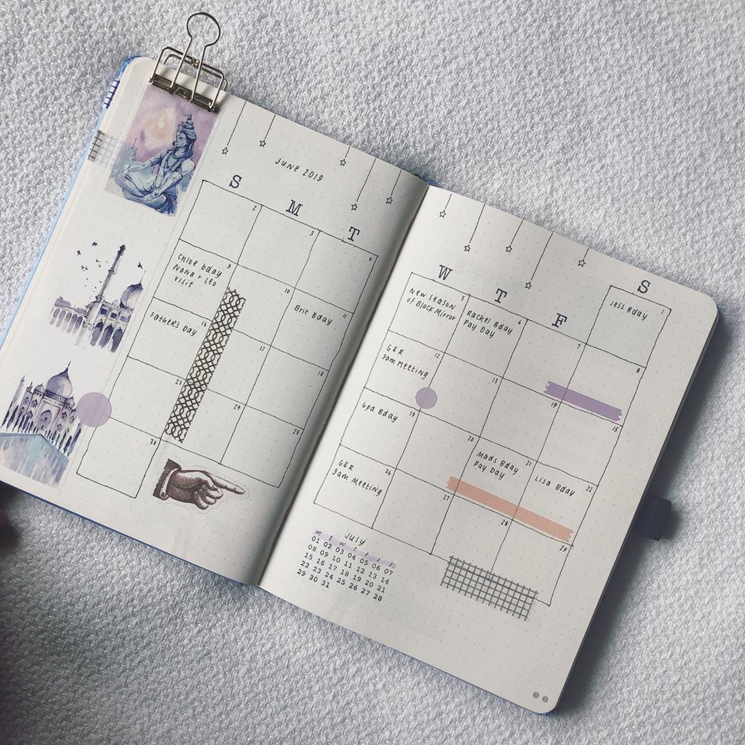 Setting up monthly spreads in the Giveaway Reading Journal 