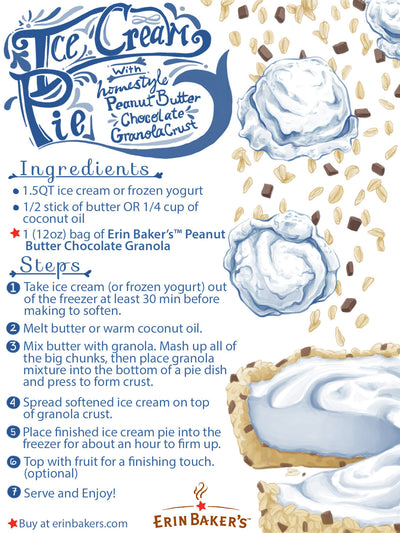 Peanut Butter Chocolate Ice Cream Pie Granola Crust