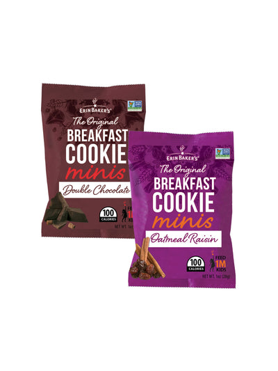 Breakfast Cookie Minis Kids Sample Pack - Double Chocolate and Oatmeal Raisin